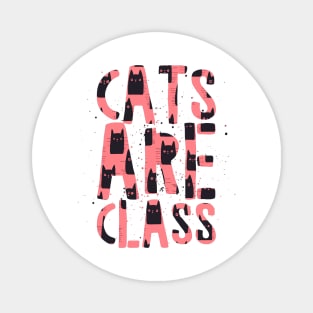 Modern cat art, cool typographic cats are class Magnet